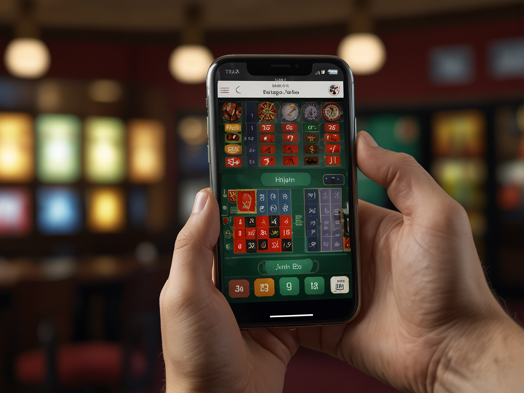 Casino mobile app on smartphone