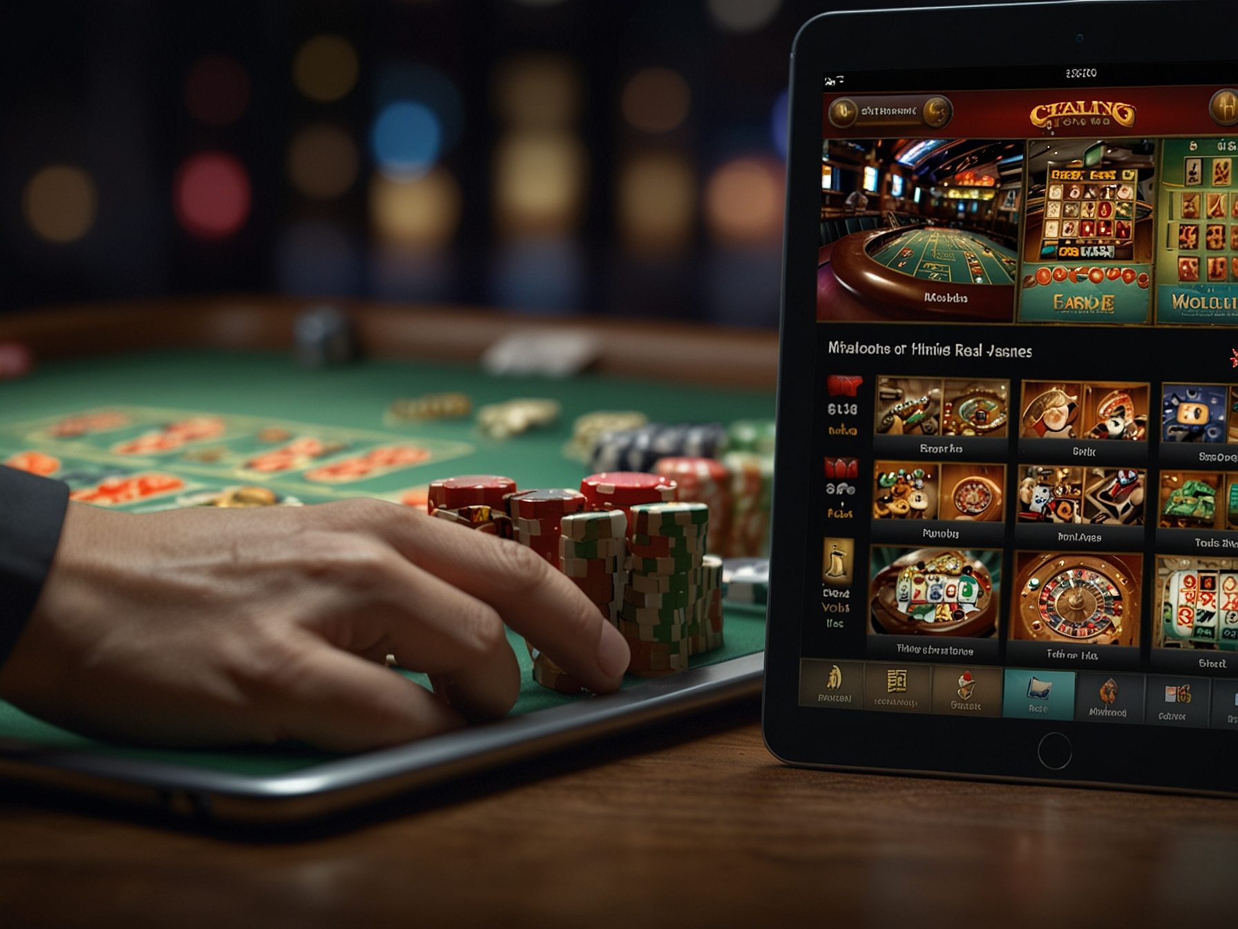 Mobile browser showing casino site