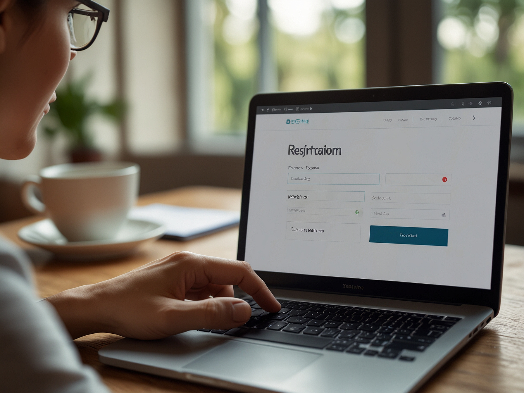 Registration form on mobile and desktop
